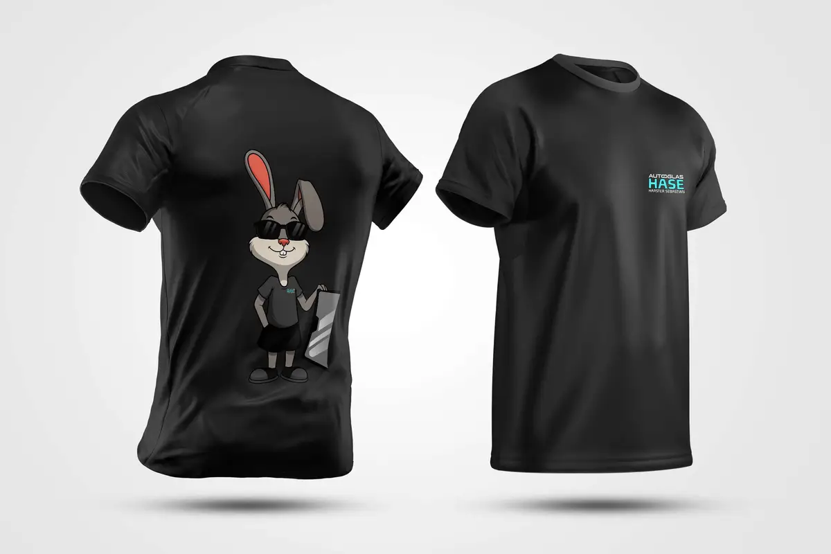 Autoglas Hase Textildruck T-Shirts - modal